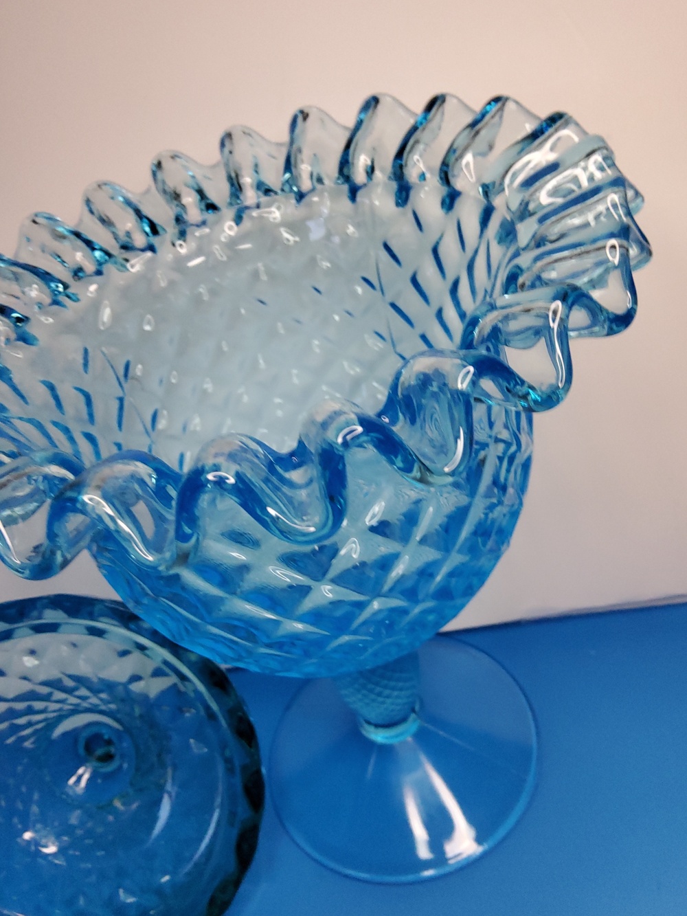 Viking Glass Yesteryear Lidded Compote. - Picture 6 of 8